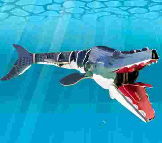 Bausatz "Beweglicher Mosasaurus" – 44-teiliges Set Zum Selbstbauen Mit Beweglichem Kiefer & Flossen – Öko-Karton Für Kinder Ab 8
